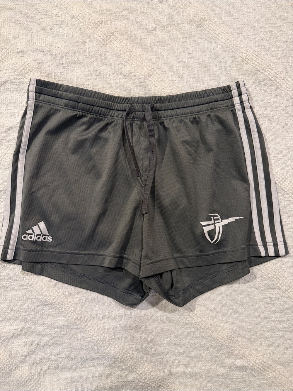 adidas Women's Dark Gray Athletic Shorts with White Side Stripes